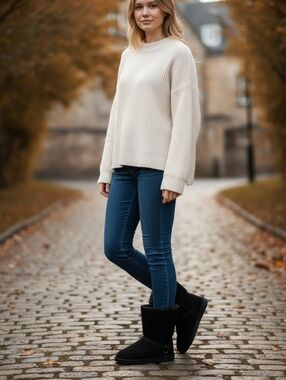 BEARPAWS womens black Suede snow boots SZ 11